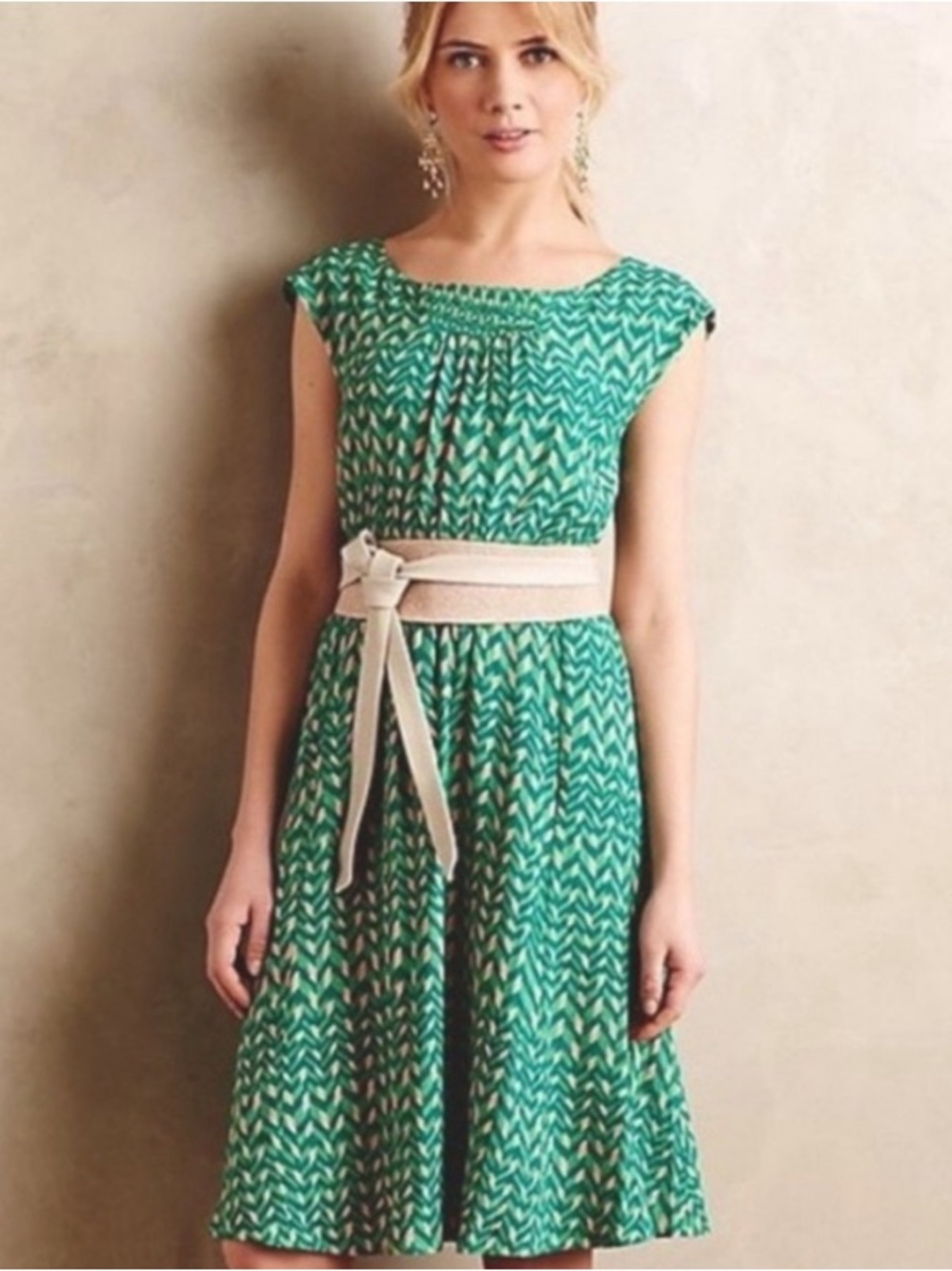 Anthropologie Maeve Evaline Dress, Smocked Waist, Feminine Silhouette, Pockets